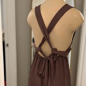 Volcom Ribbed Island Bopper Dress in Brown Taupe